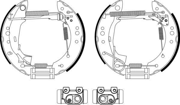 Mintex Brake Shoes Full Set Of 4 Rear With Wheel Brake Cylinder With Adjuster Pre-Assembled MSP219 - image 4