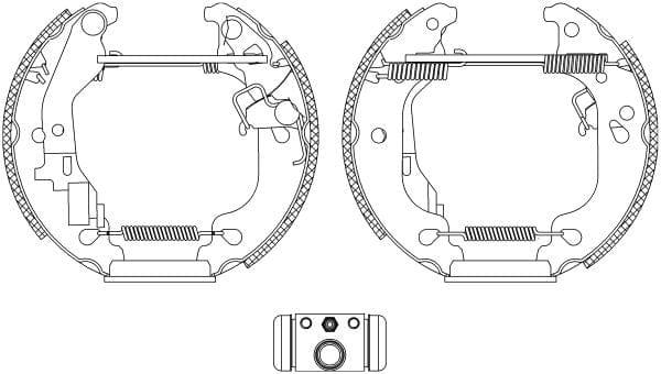 Mintex Brake Shoes Full Set Of 4 Rear With Wheel Brake Cylinder With Adjuster Pre-Assembled MSP221 - image 3