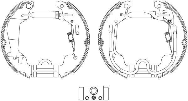 Mintex Brake Shoes Full Set Of 4 Rear With Wheel Brake Cylinder With Adjuster Pre-Assembled MSP224 - image 3