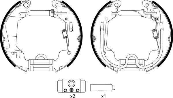 Mintex Brake Shoes Full Set Of 4 Rear With Wheel Brake Cylinder With Adjuster Pre-Assembled MSP224 - image 4