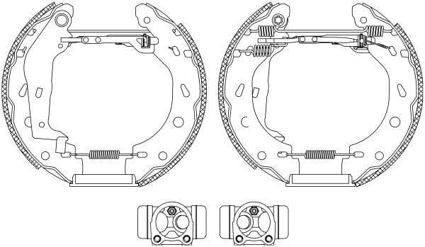 Mintex Brake Shoes Full Set Of 4 Rear With Wheel Brake Cylinder With Adjuster Pre-Assembled MSP233 - image 3