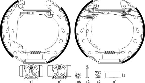 Mintex Brake Shoes Full Set Of 4 Rear With Wheel Brake Cylinder With Adjuster Pre-Assembled MSP233 - image 4