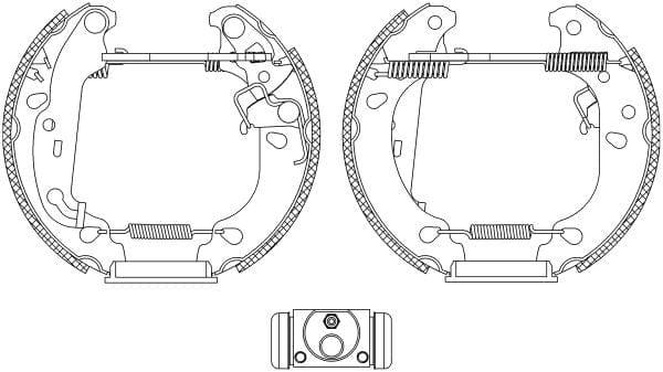 Mintex Brake Shoes Full Set Of 4 Rear With Wheel Brake Cylinder With Adjuster Pre-Assembled MSP234 - image 3