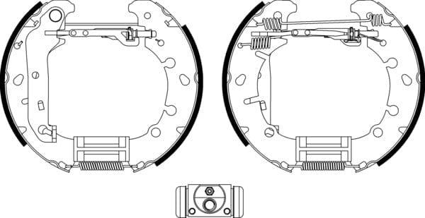 Mintex Brake Shoes Full Set Of 4 Rear With Wheel Brake Cylinder With Adjuster Pre-Assembled MSP236 - image 4