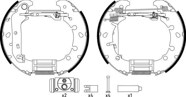 Mintex Brake Shoes Full Set Of 4 Rear With Wheel Brake Cylinder With Adjuster Pre-Assembled MSP237 - image 4