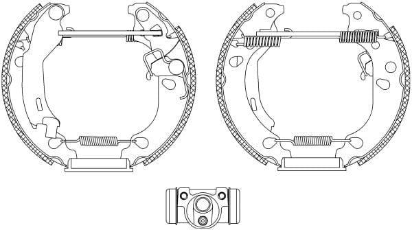 Mintex Brake Shoes Full Set Of 4 Rear With Wheel Brake Cylinder With Adjuster Pre-Assembled MSP242 - image 3