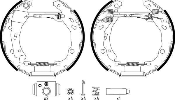 Mintex Brake Shoes Full Set Of 4 Rear With Wheel Brake Cylinder With Adjuster Pre-Assembled MSP414 - image 4