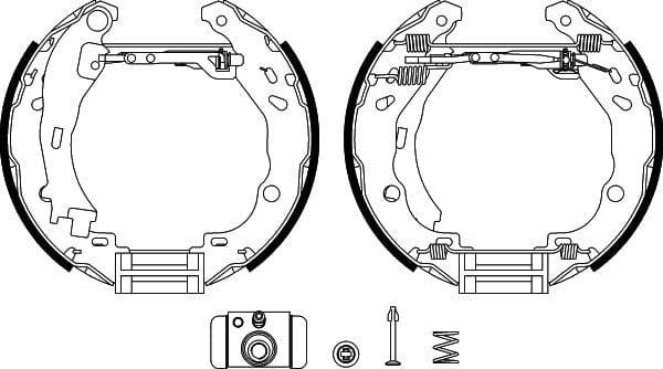 Mintex Brake Shoes Full Set Of 4 Rear With Wheel Brake Cylinder With Adjuster Pre-Assembled MSP245 - image 3