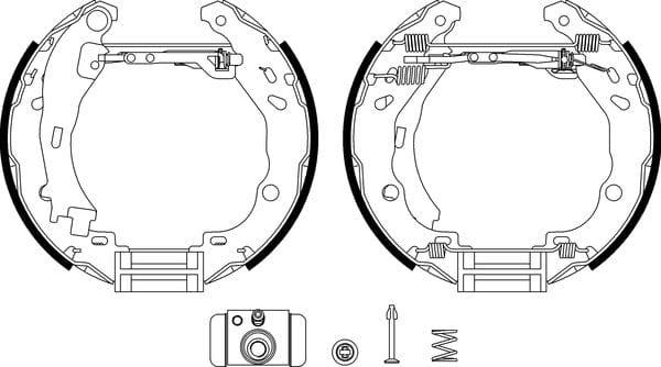 Mintex Brake Shoes Full Set Of 4 Rear With Wheel Brake Cylinder With Adjuster Pre-Assembled MSP245 - image 4