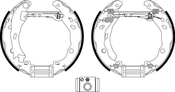 Mintex Brake Shoes Full Set Of 4 Rear With Wheel Brake Cylinder With Adjuster Pre-Assembled MSP246 - image 4