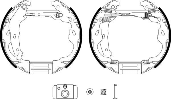 Mintex Brake Shoes Full Set Of 4 Rear With Wheel Brake Cylinder With Adjuster Pre-Assembled MSP248 - image 4