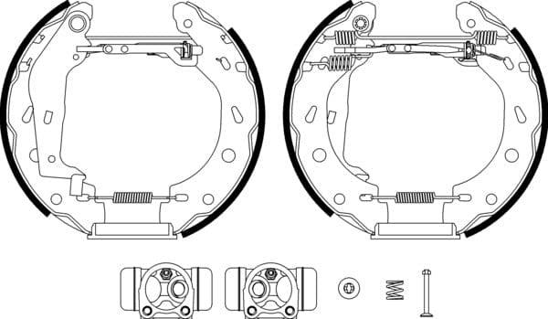 Mintex Brake Shoes Full Set Of 4 Rear With Wheel Brake Cylinder With Adjuster Pre-Assembled MSP250 - image 4