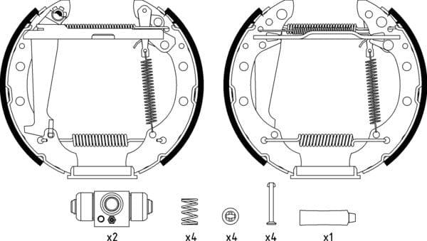 Mintex Brake Shoes Full Set Of 4 Rear With Wheel Brake Cylinder With Adjuster Pre-Assembled MSP252 - image 4