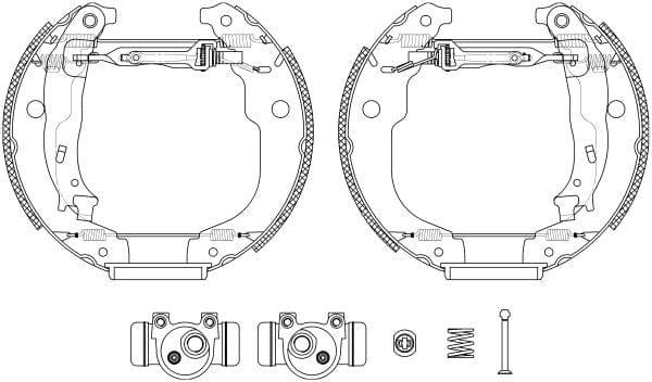Mintex Brake Shoes Full Set Of 4 Rear With Wheel Brake Cylinder With Adjuster Pre-Assembled MSP277 - image 3