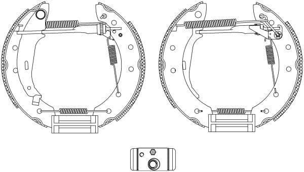 Mintex Brake Shoes Full Set Of 4 Rear With Wheel Brake Cylinder With Adjuster Pre-Assembled MSP281 - image 3