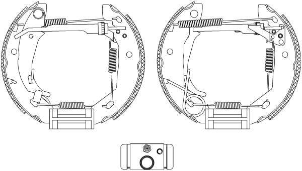 Mintex Brake Shoes Full Set Of 4 Rear With Wheel Brake Cylinder With Adjuster Pre-Assembled MSP283 - image 3