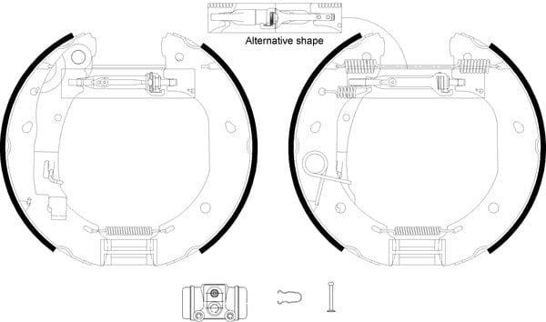 Mintex Brake Shoes Full Set Of 4 Rear With Wheel Brake Cylinder With Adjuster Pre-Assembled MSP286 - image 4
