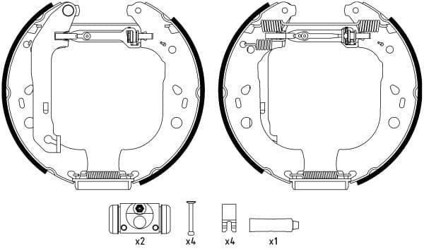 Mintex Brake Shoes Full Set Of 4 Rear With Wheel Brake Cylinder With Adjuster Pre-Assembled MSP287 - image 3