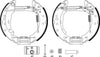 Mintex Brake Shoes Full Set Of 4 Rear With Wheel Brake Cylinder With Adjuster Pre-Assembled MSP289 thumbnail