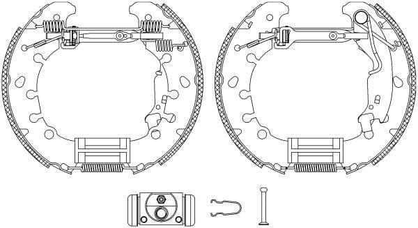 Mintex Brake Shoes Full Set Of 4 Rear With Wheel Brake Cylinder With Adjuster Pre-Assembled MSP296 - image 3