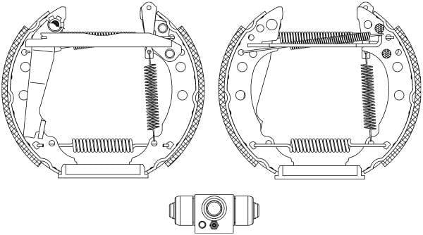 Mintex Brake Shoes Full Set Of 4 Rear With Wheel Brake Cylinder With Adjuster Pre-Assembled MSP302 - image 3
