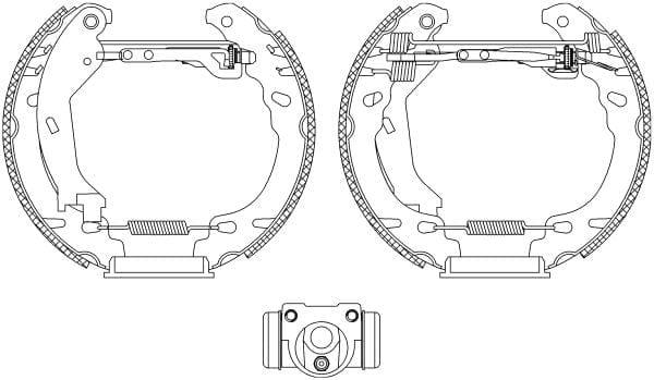 Mintex Brake Shoes Full Set Of 4 Rear With Wheel Brake Cylinder With Adjuster Pre-Assembled MSP304 - image 3