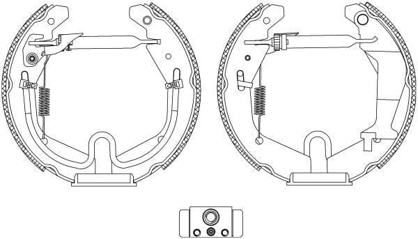 Mintex Brake Shoes Full Set Of 4 Rear With Wheel Brake Cylinder With Adjuster Pre-Assembled MSP305 - image 3