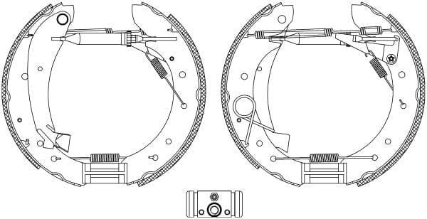 Mintex Brake Shoes Full Set Of 4 Rear With Wheel Brake Cylinder With Adjuster Pre-Assembled MSP306 - image 3