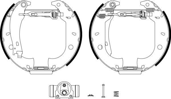 Mintex Brake Shoes Full Set Of 4 Rear With Wheel Brake Cylinder With Adjuster Pre-Assembled MSP309 - image 4