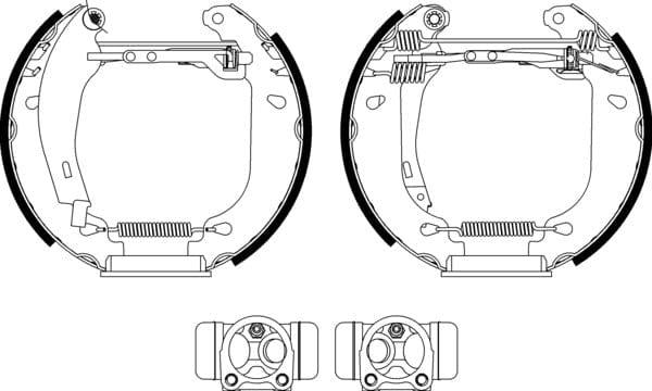Mintex Brake Shoes Full Set Of 4 Rear With Wheel Brake Cylinder With Adjuster Pre-Assembled MSP310 - image 4