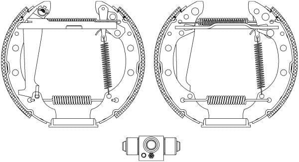 Mintex Brake Shoes Full Set Of 4 Rear With Wheel Brake Cylinder With Adjuster Pre-Assembled MSP315 - image 3