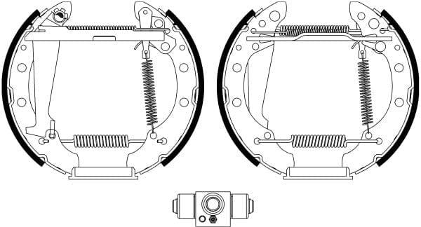Mintex Brake Shoes Full Set Of 4 Rear With Wheel Brake Cylinder With Adjuster Pre-Assembled MSP315 - image 4
