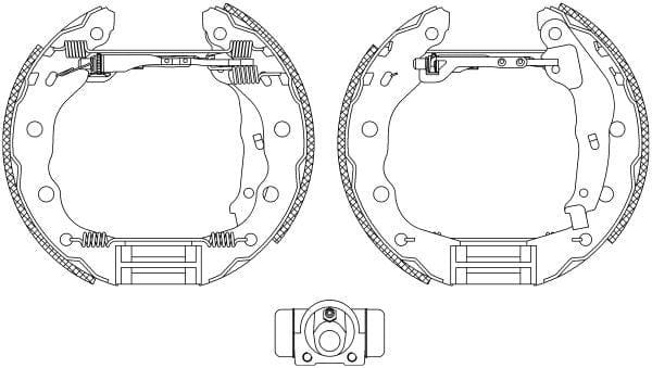 Mintex Brake Shoes Full Set Of 4 Rear With Wheel Brake Cylinder With Adjuster Pre-Assembled MSP318 - image 3