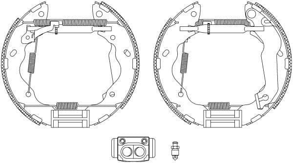 Mintex Brake Shoes Full Set Of 4 Rear With Wheel Brake Cylinder With Adjuster Pre-Assembled MSP320 - image 3