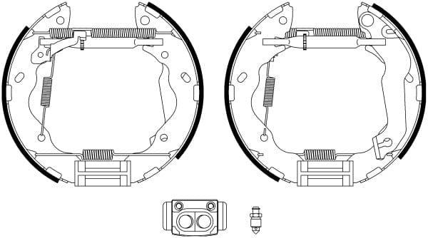 Mintex Brake Shoes Full Set Of 4 Rear With Wheel Brake Cylinder With Adjuster Pre-Assembled MSP320 - image 4