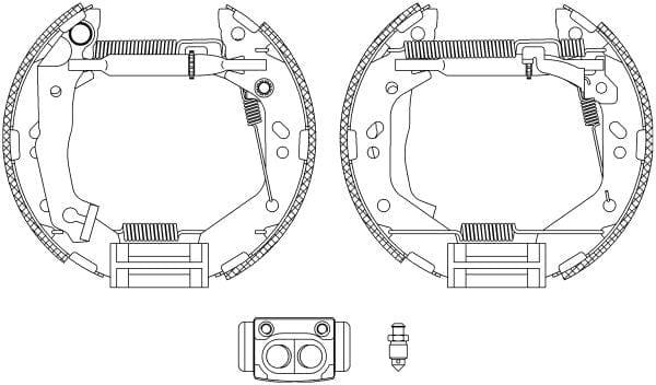 Mintex Brake Shoes Full Set Of 4 Rear With Wheel Brake Cylinder With Adjuster Pre-Assembled MSP321 - image 3