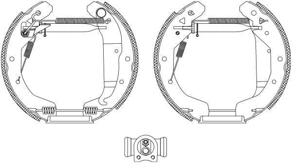 Mintex Brake Shoes Full Set Of 4 Rear With Wheel Brake Cylinder With Adjuster Pre-Assembled MSP325 - image 3