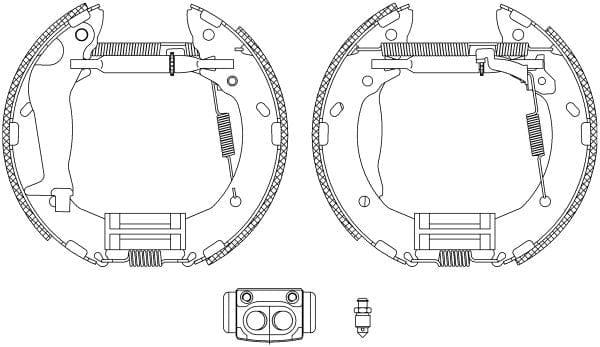 Mintex Brake Shoes Full Set Of 4 Rear With Wheel Brake Cylinder With Adjuster Pre-Assembled MSP327 - image 3