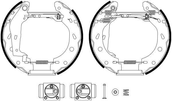 Mintex Brake Shoes Full Set Of 4 Rear With Wheel Brake Cylinder With Adjuster Pre-Assembled MSP332 - image 4