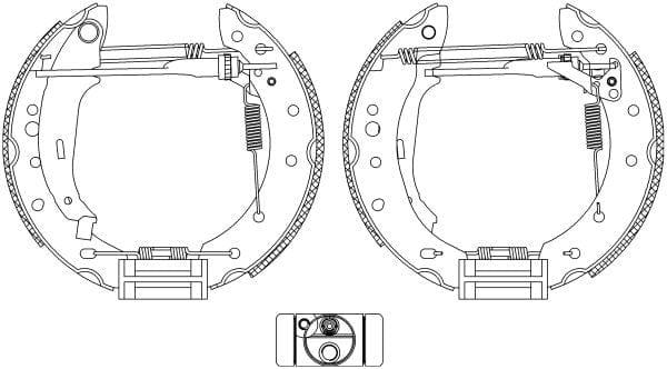 Mintex Brake Shoes Full Set Of 4 Rear With Wheel Brake Cylinder With Adjuster Pre-Assembled MSP338 - image 3