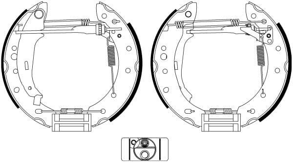 Mintex Brake Shoes Full Set Of 4 Rear With Wheel Brake Cylinder With Adjuster Pre-Assembled MSP338 - image 4