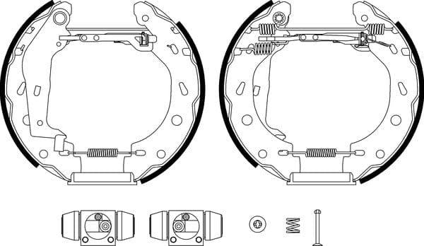 Mintex Brake Shoes Full Set Of 4 Rear With Wheel Brake Cylinder With Adjuster Pre-Assembled MSP400 - image 4