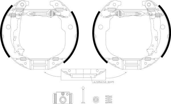 Mintex Brake Shoes Full Set Of 4 Rear With Wheel Brake Cylinder With Adjuster Pre-Assembled MSP412 - image 4