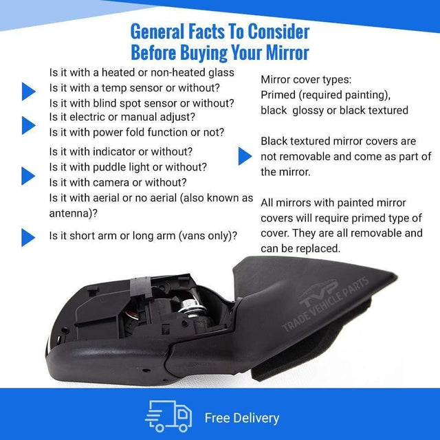 Fits Mazda 3 Hatchback 2004-2009 Door Wing Mirror Heated Electric Primed Driver Side - image 3