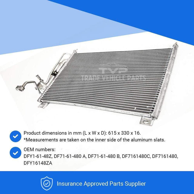 Fits Mazda 2 2007-2015 Air Con Condenser (1.3 1.5 Petrol Man/Auto) (1.4 CDVI Diesel Manual) With Dryer Corrosion Protected - image 3