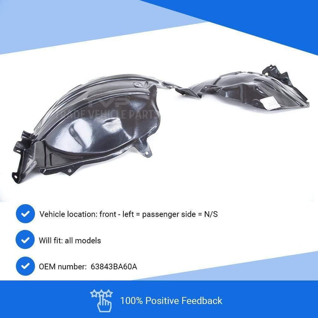 Fits Nissan Juke 2010-2019 Front Wing Arch Liner Splash Guard Passenger Side - image 4