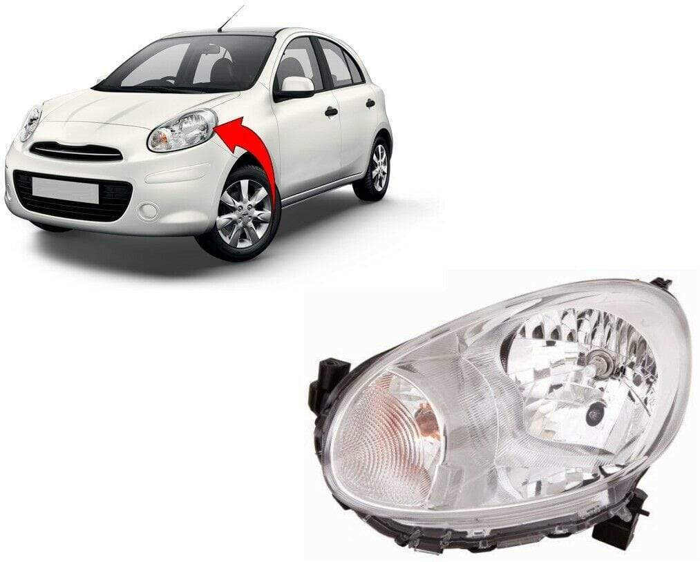 Nissan Micra 2011-2013 Headlight Headlamp Electric Manual Passenger Side