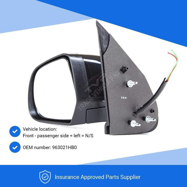 Fits Nissan Micra 2011-2017 Door Wing Mirror Electric Heated Primed Cover Passenger Side - image 3