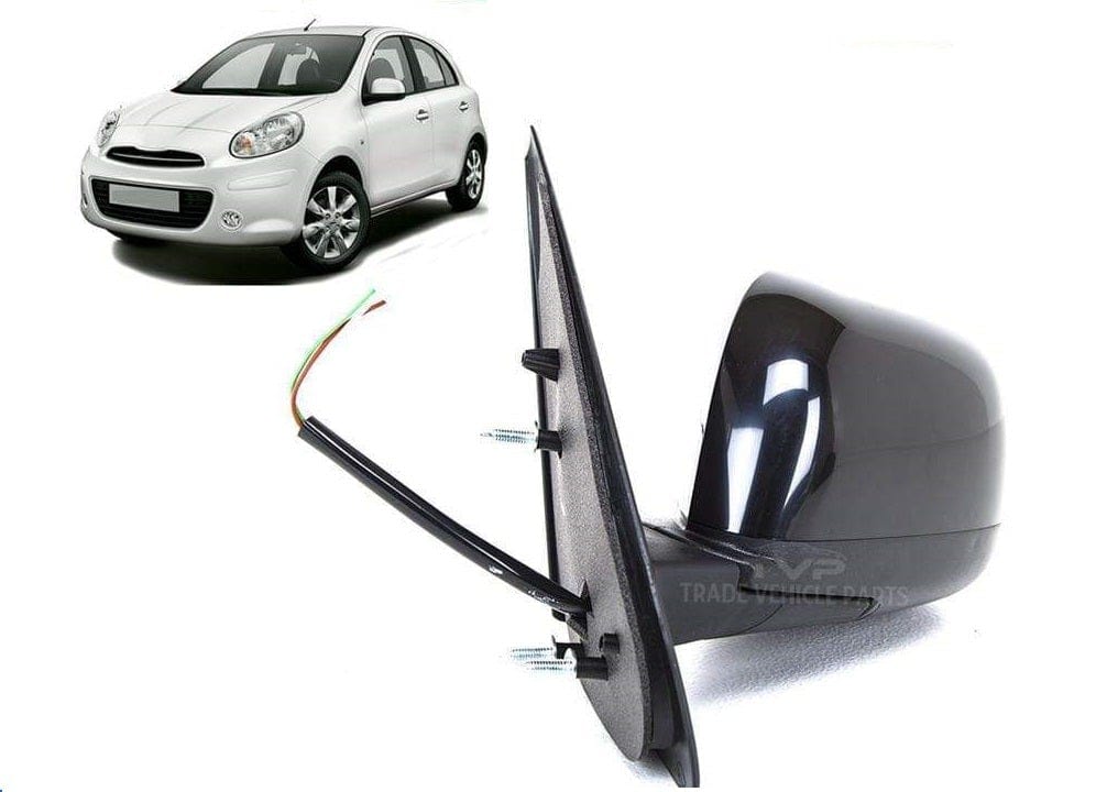 Nissan Micra 2011-2017 Door Wing Mirror Electric Heated Primed Cover Passenger Side
