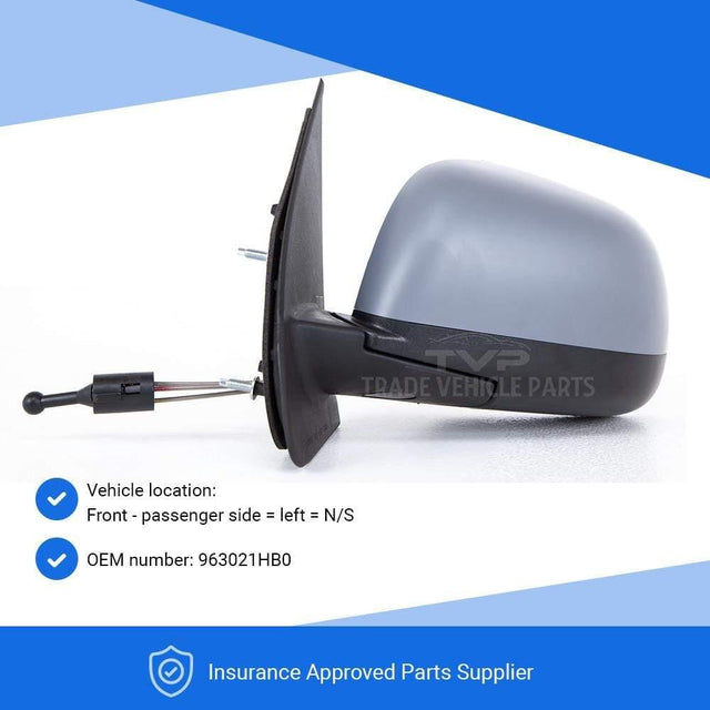 Fits Nissan Micra 2011-2017 Door Wing Mirror Manual Cable Primed Cover Passenger Side - image 3